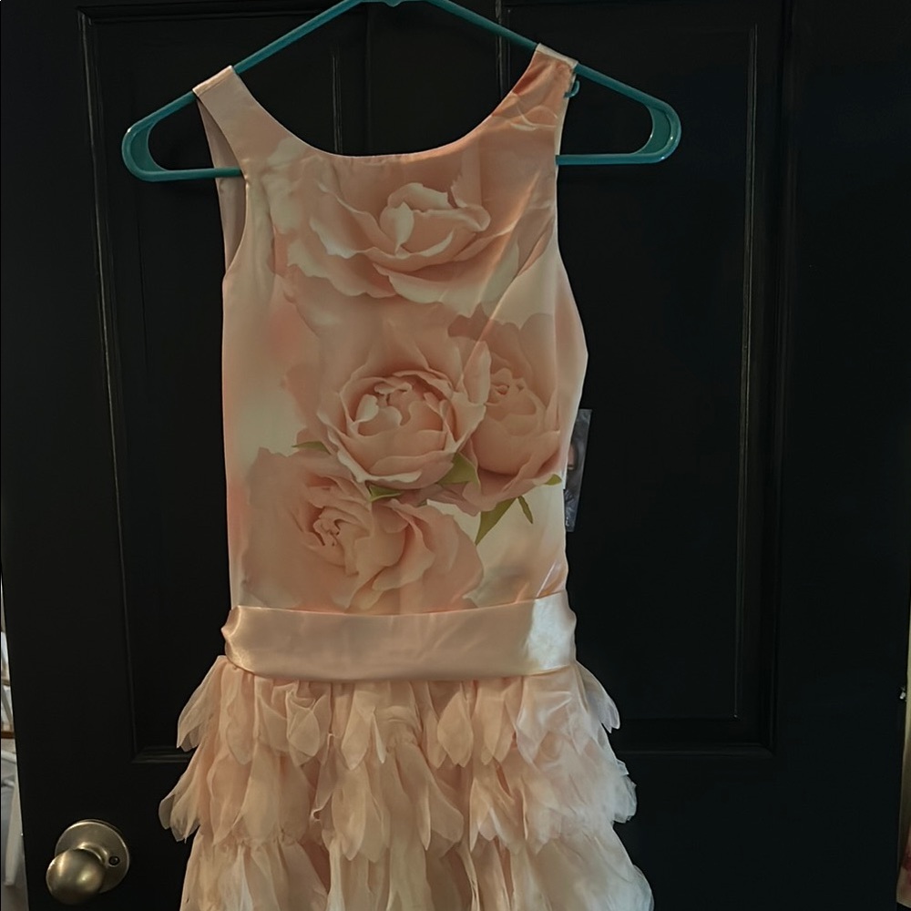 Floral Peach Kids Dress